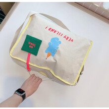 (Yellow)Organizador de lona infantil desenho animado com material resistente à água para roupas e artigos de papelaria de armazenamento