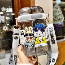 (Style 12) Large Sanrio Kuromi Water Bottle Leakproof Cap Straw Indoor Outdoor Activities