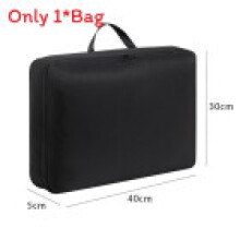 (Black 40x30x5cm) Polyester Large Capacity Suitcase Packing Bag With Compression For Luggage And Packing