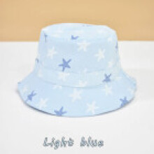 (Blue Star)Chapeau de soleil bébé enfant coton bonnet bébé avec bord court pour protection solaire et respirabilité
