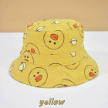 (Yellow Duck)Chapeau de soleil bébé enfant coton bonnet bébé avec bord court pour protection solaire et respirabilité