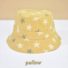 (Yellow Star)Chapeau de soleil bébé enfant coton bonnet bébé avec bord court pour protection solaire et respirabilité