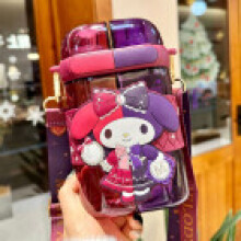 (Style 8) Large Sanrio Kuromi Water Bottle Leakproof Cap Straw Indoor Outdoor Activities