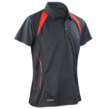 (4XL, Black/Red) Spiro Mens Sports Team Spirit Performance Polo Shirt