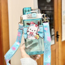 (Style 19) Large Sanrio Kuromi Water Bottle Leakproof Cap Straw Indoor Outdoor Activities