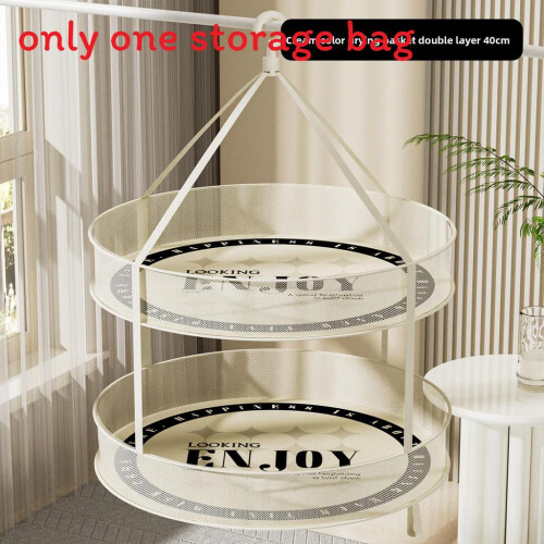 (Double 40cm) Polyester Clothes Foldable Organizer With Dual Layer Mesh Balcony Household For