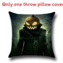 (1) Castle Pumpkin And Halloween Pillowcase With Print For Living Decor Room Home