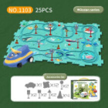 (Ocean) Multicolor Car Assembly Track Puzzle Kit For Kids Construction Toy Creative
