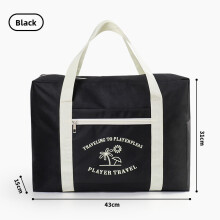 (Black)Cubo de armazenamento de viagem tecido Oxford de grande capacidade com caruse para roupas e sapatos