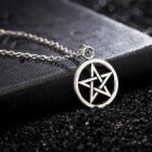 (AQ33) Star Alloy Spring Pendant Necklace With Cross Chain Art For Lovers