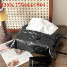 (Black)Solid Color Bowknot Handheld Tissue Box For Car Or Home Decor Portable Gift