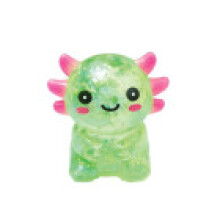 (Green Sitting)Axolotl Squishy Jouet Paillettes Rempli Mignon Squeeze Soulagement Jouets pour Cadeau Enfants