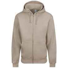 (XXL, Natural Stone) Awdis Plain Mens Hooded Full Zip Hoodie / Zoodie