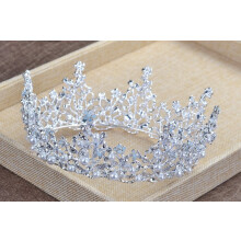 (White)Luxury Gorgeous Glister Crown With Water Crystal Detailing And Alloy Construction