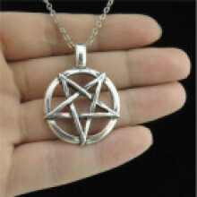 (AQ35) Star Alloy Spring Pendant Necklace With Cross Chain Art For Lovers