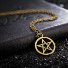 (AQ34) Star Alloy Spring Pendant Necklace With Cross Chain Art For Lovers