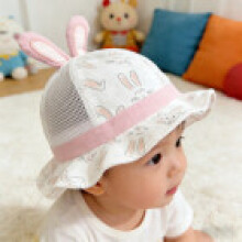 (Pink)Casquette parasol été bébé garçon fille avec coton respirant et large bord mode