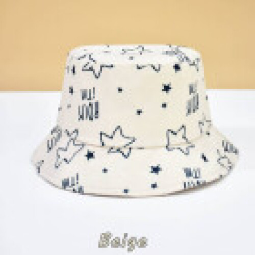 (Beige Star)Chapéu de sol infantil boné bebê algodão com aba curta para proteção solar respirabilidade e