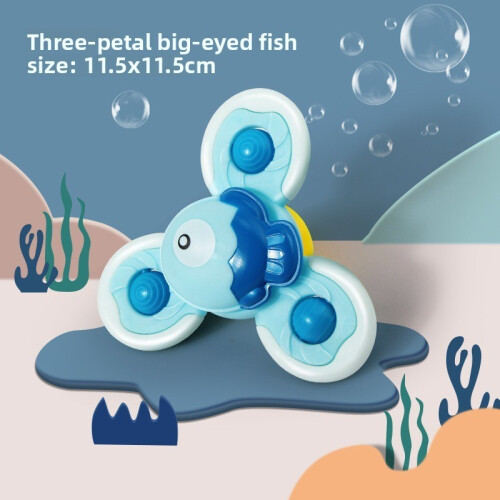 (Fish) Infant Plastic Rotating Rattle Toy With Crab Octopus Coordination Handeye For