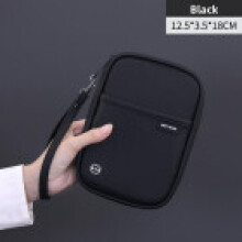 (Black 12x3.5x18cm) Passport Secure Leather Holder Bag With Multifunction Travel Wallet Home For Office
