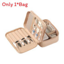 (Double Layer Pink) Multipurpose Organizer Makeup Storage Bag With Oxford Material Travel Use For