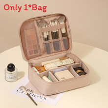 (Pink Single) Travel Bag Makeup With Compartments Oxford Cloth Cosmetic For Storage Girls