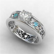 (No.9) Rings Sapphire Inlaid Women Jewelry Decoration Fashion Gifts Design Elegant