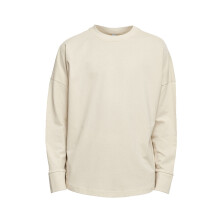 (XL, Sand) Build Your Brand Mens Cut-On Oversized Long-Sleeved T-Shirt