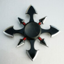 (Black)Naruto Shuriken Fingertip Spinner Antistress Toys Fidget Children Adult Kids