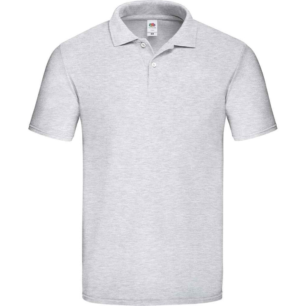 Fruit Of The Loom (L, Heather Grey) Mens Original Pique Heather Polo Shirt