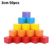 (3cm 50pcs) Dimensional Colourful Three Square Building Blocks Early Kids Toys Educational