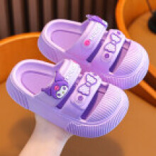 (Kuromi,35/36=Length 21cm/8.27in)Cartoon Summer Hellokitty Melody Cinnamoroll Slippers Sandals Kids Girls Shoes
