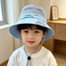 (Blue)Baby Summer Sun Protection Cap Cotton Breathable For Children Travel Outdoor