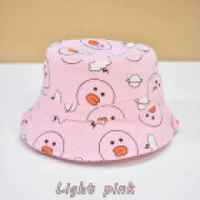 (Pink Duck)Infant Sun Hat Kids Cotton Baby Cap With Short Brim For Sun Protection Breathability And