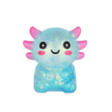 (Blue Sitting)Axolotl Squishy Toy Glitter Filled Cute Squeeze Stress Relief Toys For Kids Gift