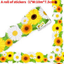 (Style 2)Sunflower Diy Border Paper Decors Self Adhesive Chalkboard Bulletin Trim Sticker