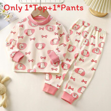 (Red, 80cm) Unisex Cotton Baby Pajama Suit With Long Sleeve And Pants Indoor For Comfort