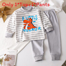 (Dinosaur, 80cm) Cotton Sleepwear Childrens Twopiece With Cartoon And Floral Prints Comfort Toddler For