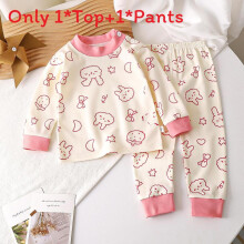 (Bunny, 110cm) Cotton Sleepwear Childrens Twopiece With Cartoon And Floral Prints Comfort Toddler For