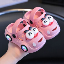 (Pink,160mm)LED Lichter Cartoon Auto Kinder Schuhe Sandalen rutschfest weich beleuchtet für Kinder drinnen spielen