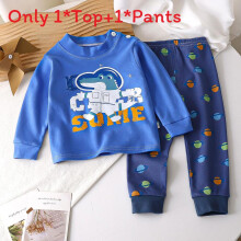 (Blue Dinosaur, 130cm) Cotton Sleepwear Childrens Twopiece With Cartoon And Floral Prints Comfort Toddler For