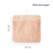 (Pink 38x40cm) Storage Polyester Hanging Bag With Multifunctional Organizer For Use Bedroom