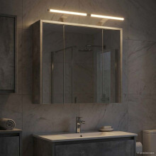 vidaXL Badezimmerspiegelschrank Betongrau 63,5 x 16 x 62,5 cm