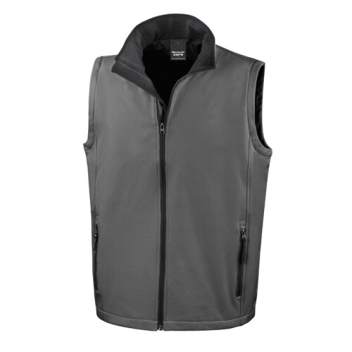 Result (XL, Charcoal / Black) Result Mens Core Printable Softshell Bodywarmer