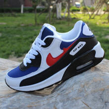 (Black Blue,EUR43)Tênis esportivo masculino malha respirável confortável casual tênis para área externa corrida