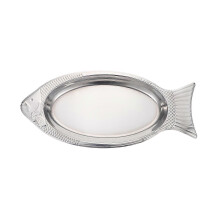 Stainless Steel Fish Spatula & Serving Tray - Grill Basket compatible with BBQ, Sashimi Plate, Metal Tray compatible with Grilled Fish
