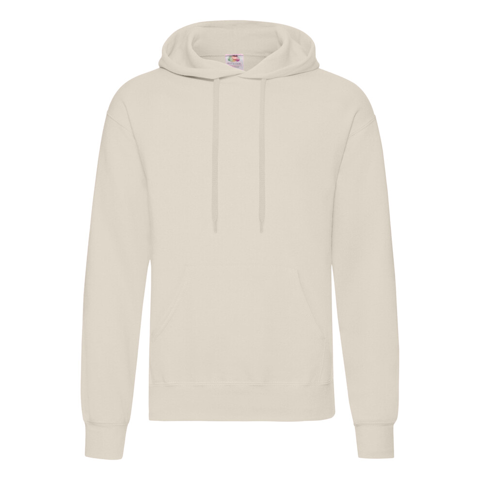 Fruit Of The Loom (L, Natural) Mens Hooded Sweatshirt / Hoodie