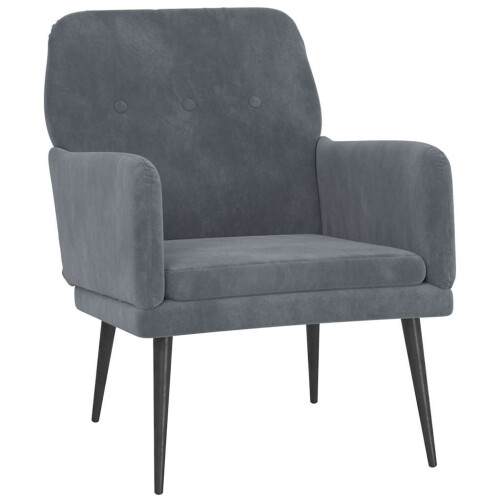 VidaXL vidaXL Armchair Dark Grey Velvet 2