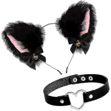 Cat Ears Hair Band with Bells, Cosplay Fur Ear Headband Hair Accessories