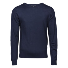 (XXL, Navy) Tee Jays Mens Merino Blend Crew Neck Jumper